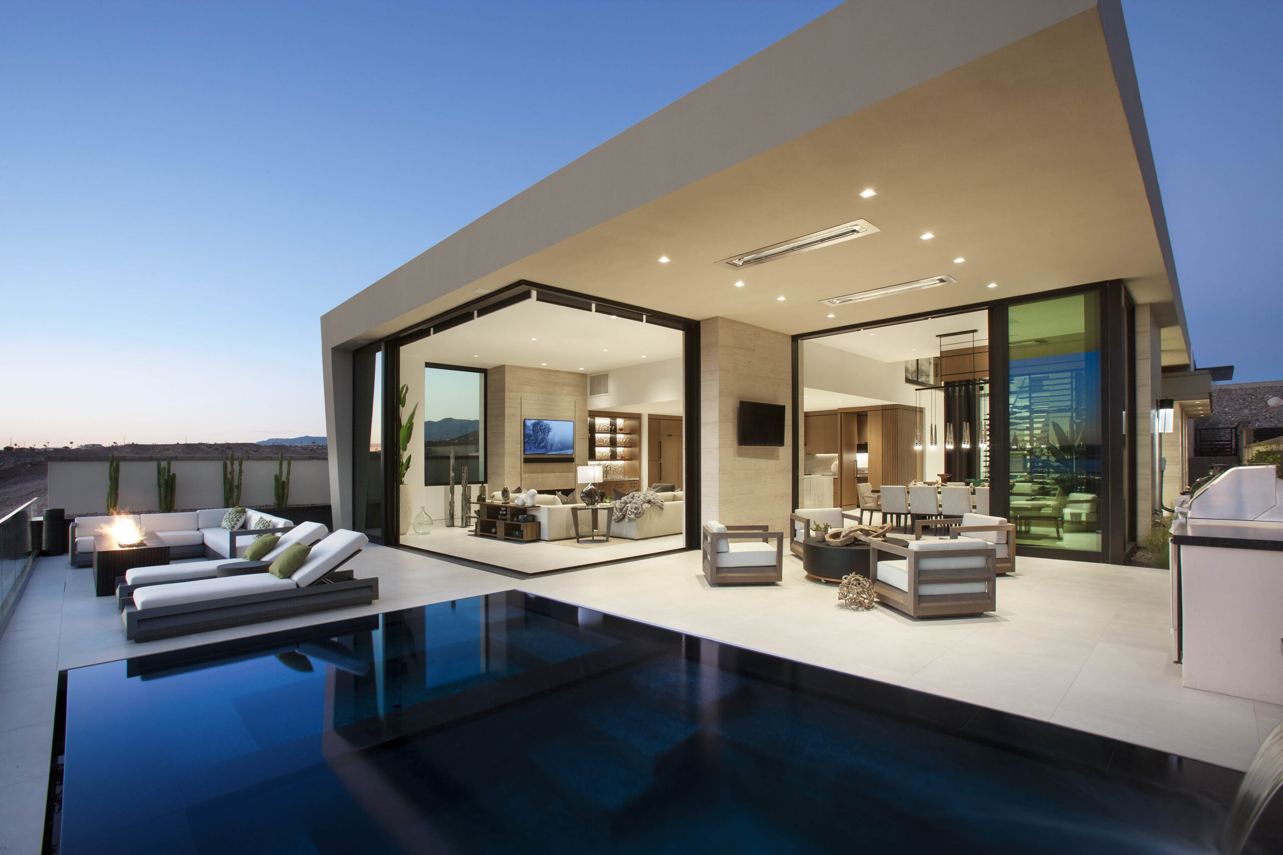 Mountain Desert luxury patio at sunset
